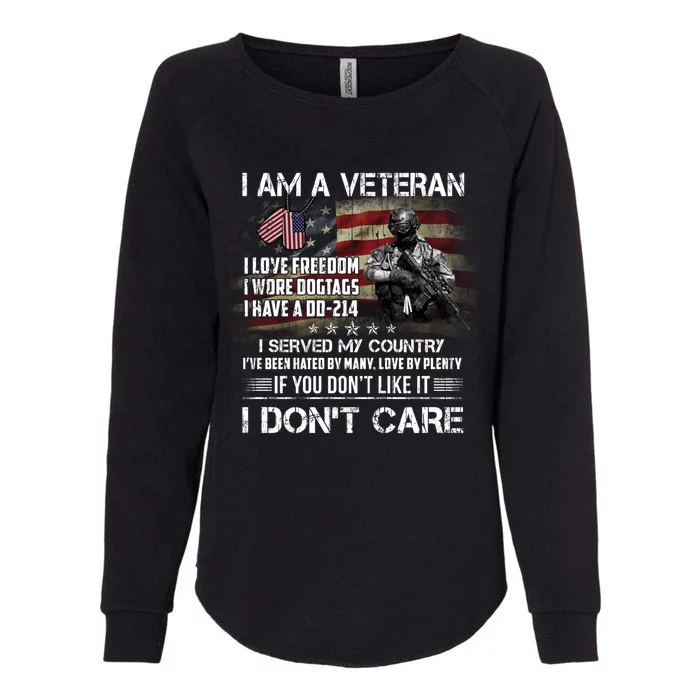 I Am A Veteran I Love Freedom My Country Funny Veteran Gift Womens California Wash Sweatshirt