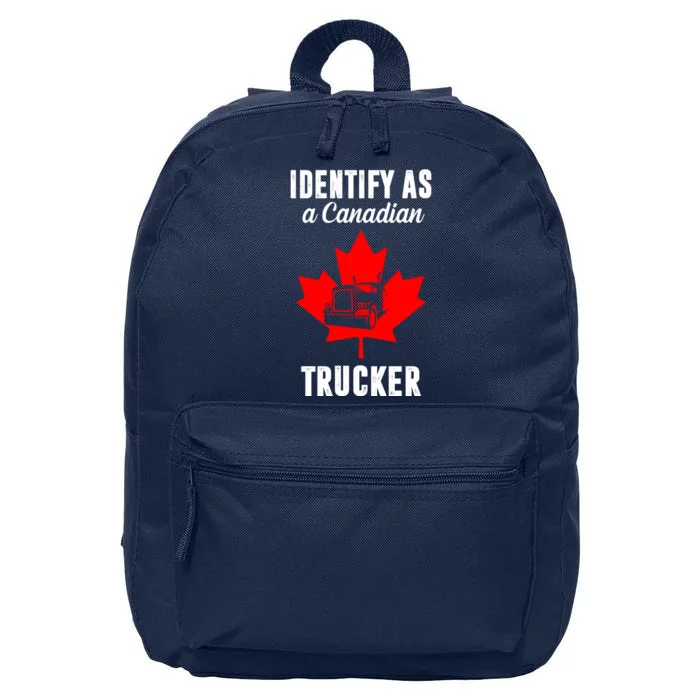 Identify As A Canadian Trucker 16 in Basic Backpack