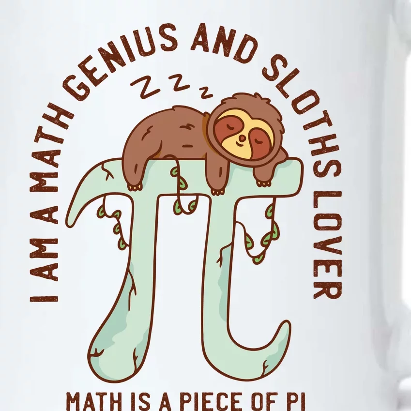 I Am A Math Genius And Sloths Lover Math Is A Piece Of Pi Black Color Changing Mug