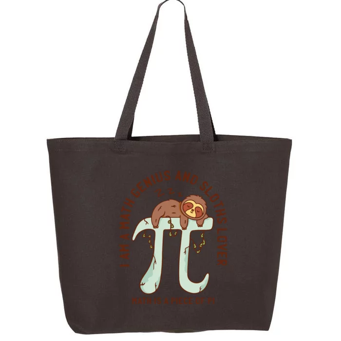 I Am A Math Genius And Sloths Lover Math Is A Piece Of Pi 25L Jumbo Tote