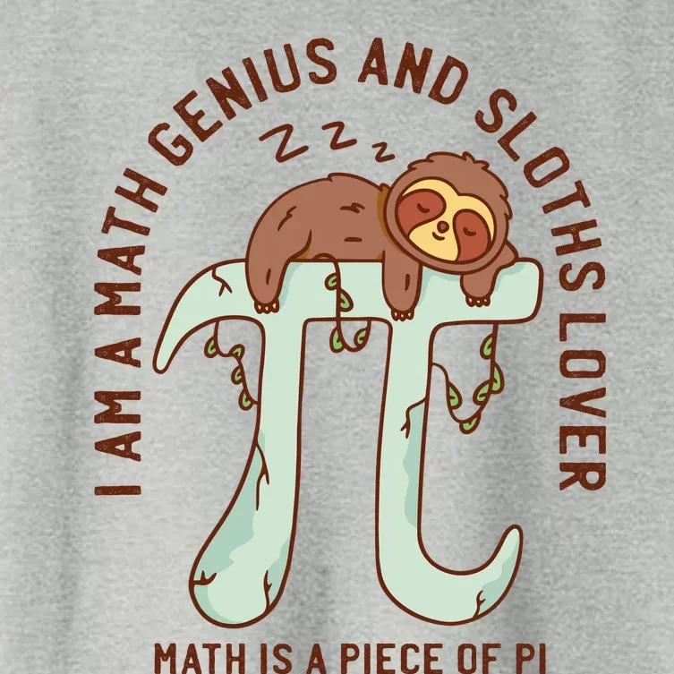 I Am A Math Genius And Sloths Lover Math Is A Piece Of Pi Women's Crop Top Tee