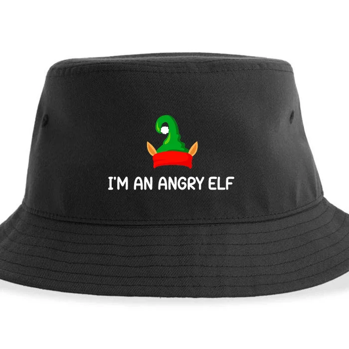 I'm An Angry Elf Christmas Funny Jokes Christmas Gifts Sustainable Bucket Hat