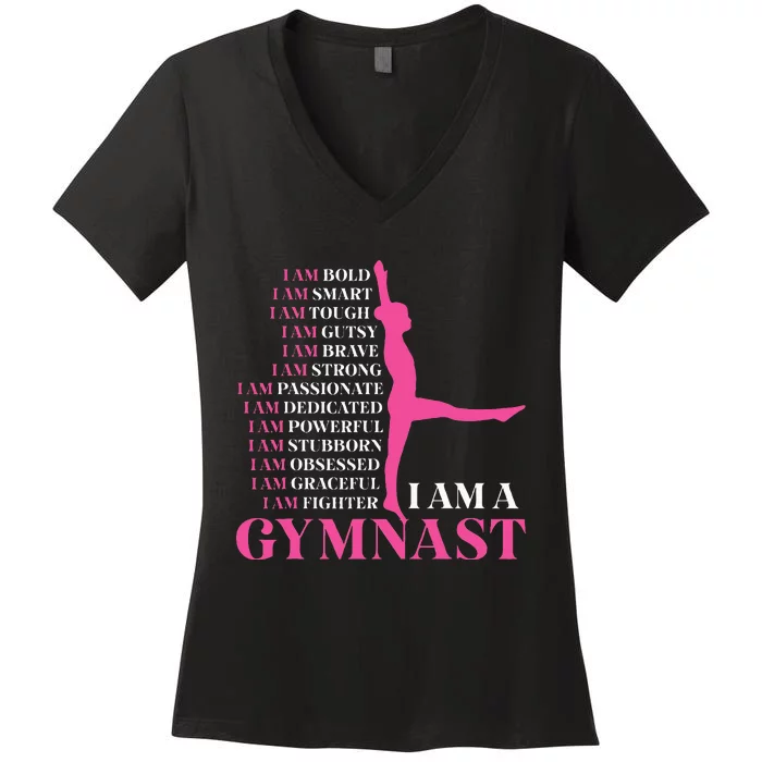 I Am A Gymnast Gymnastics Women Sports Women's V-Neck T-Shirt