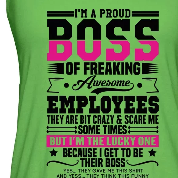 I Am A Proud Boss Of Freaking Awesome Employees Proud Boss Meaningful Gift Ladies Essential Flowy Tank