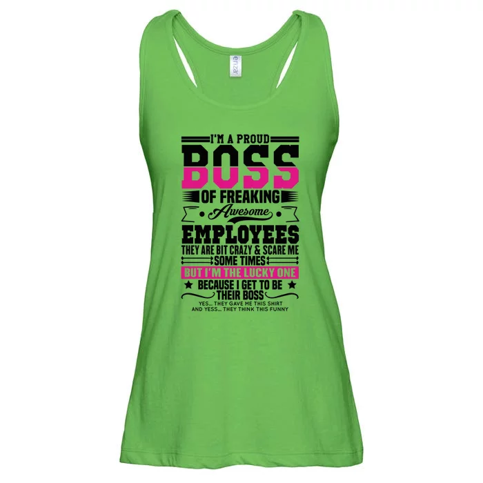 I Am A Proud Boss Of Freaking Awesome Employees Proud Boss Meaningful Gift Ladies Essential Flowy Tank