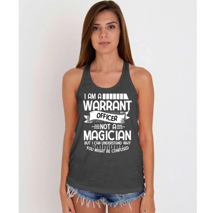 I Am A Warrant Officer Not A Magician Warrant Officer Daddy Women's Knotted Racerback Tank