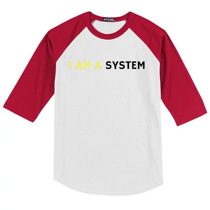 I Am A System Funny Kids Colorblock Raglan Jersey