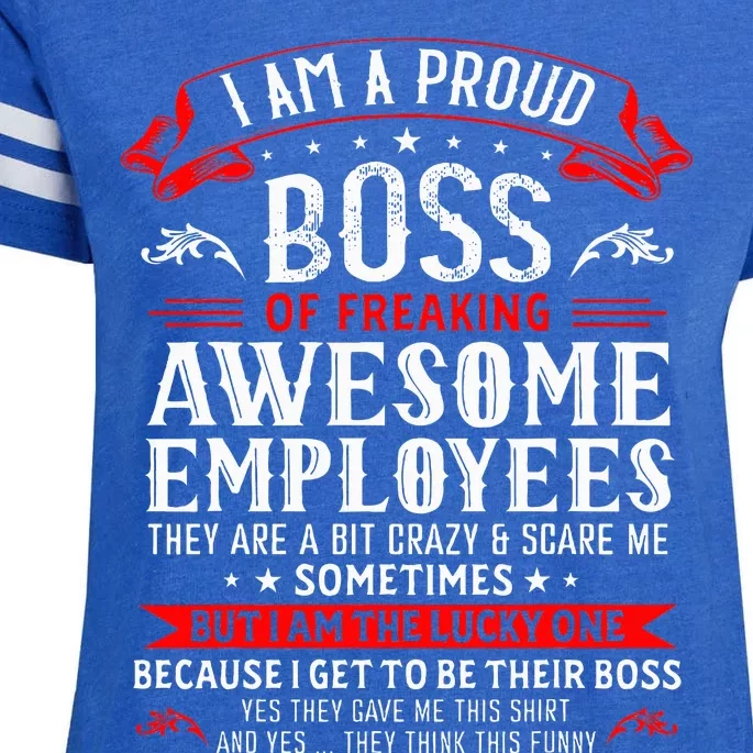 I Am A Proud Boss Of Freaking Awesome Employees Enza Ladies Jersey Football T-Shirt