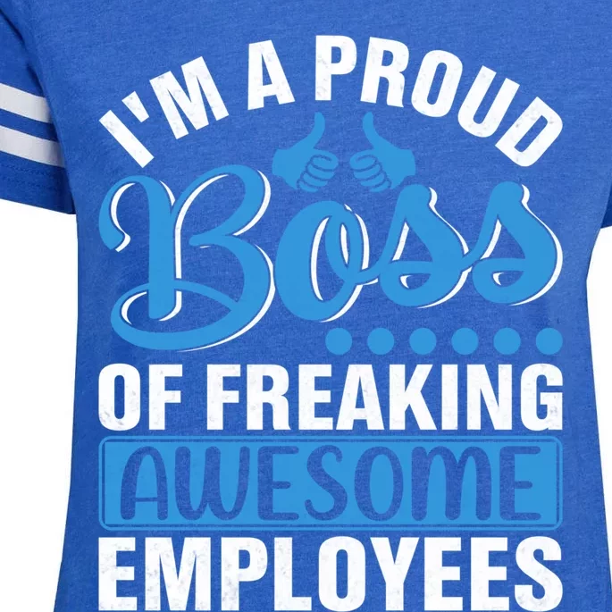 I Am A Proud Boss Of Freaking Awesome Employees Gift Enza Ladies Jersey Football T-Shirt