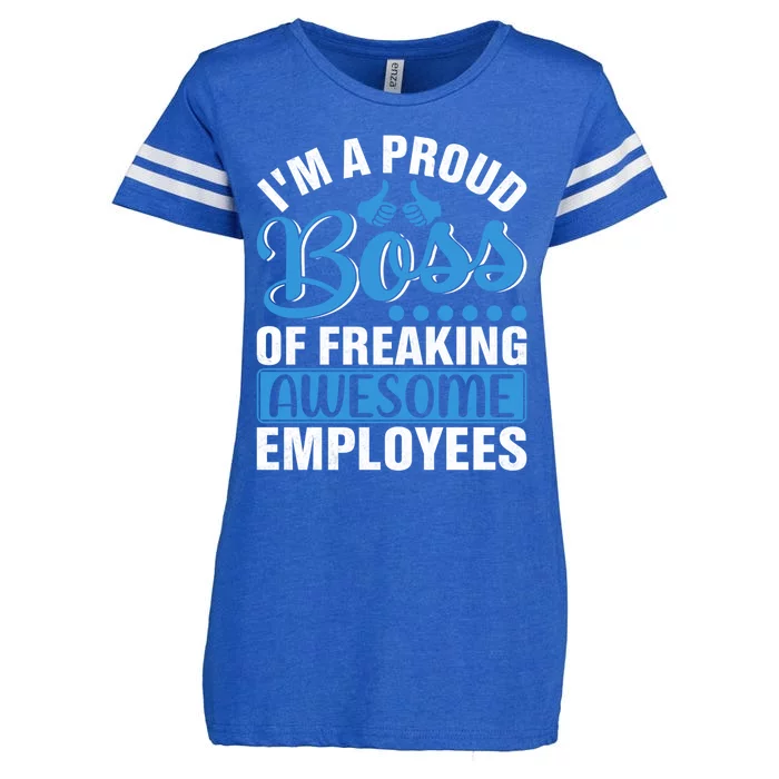 I Am A Proud Boss Of Freaking Awesome Employees Gift Enza Ladies Jersey Football T-Shirt