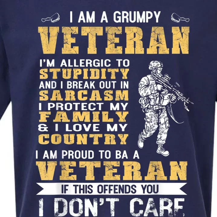 I Am A Grumpy Veteran Proud To Be Veteran Gift Sueded Cloud Jersey T-Shirt