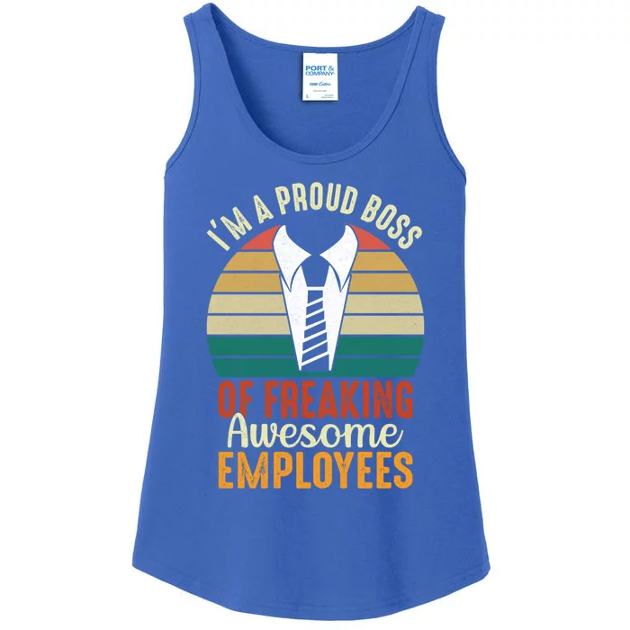 I Am A Proud Boss Of Freaking Awesome Employees Gift Ladies Essential Tank