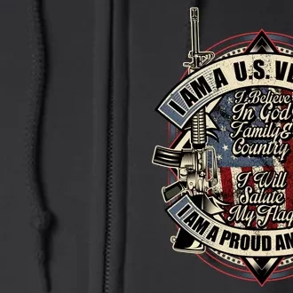 I Am A Us Veteran Full Zip Hoodie