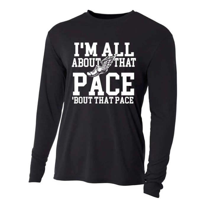 IM All About That Pace Funny Running Marathon Runner Cooling Performance Long Sleeve Crew