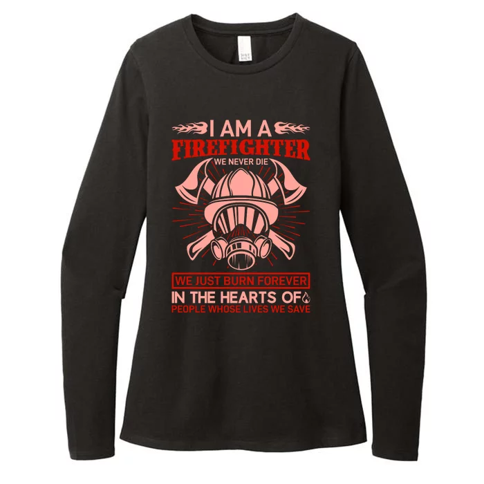 I Am A Firefighter We Never Die We Just Burn Forever Womens CVC Long Sleeve Shirt