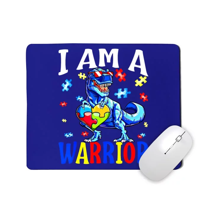 I Am A Warrior Autism Family Dinosaur Autism Awareness Cute Gift Mousepad