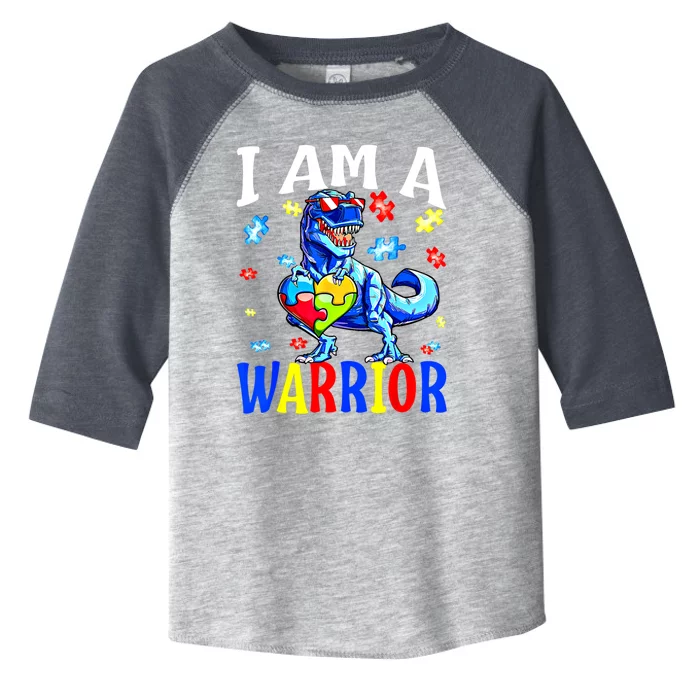 I Am A Warrior Autism Family Dinosaur Autism Awareness Cute Gift Toddler Fine Jersey T-Shirt