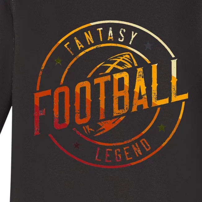 I Am A Fantasy Football Legend Retro Fantasy Football Baby Long Sleeve Bodysuit