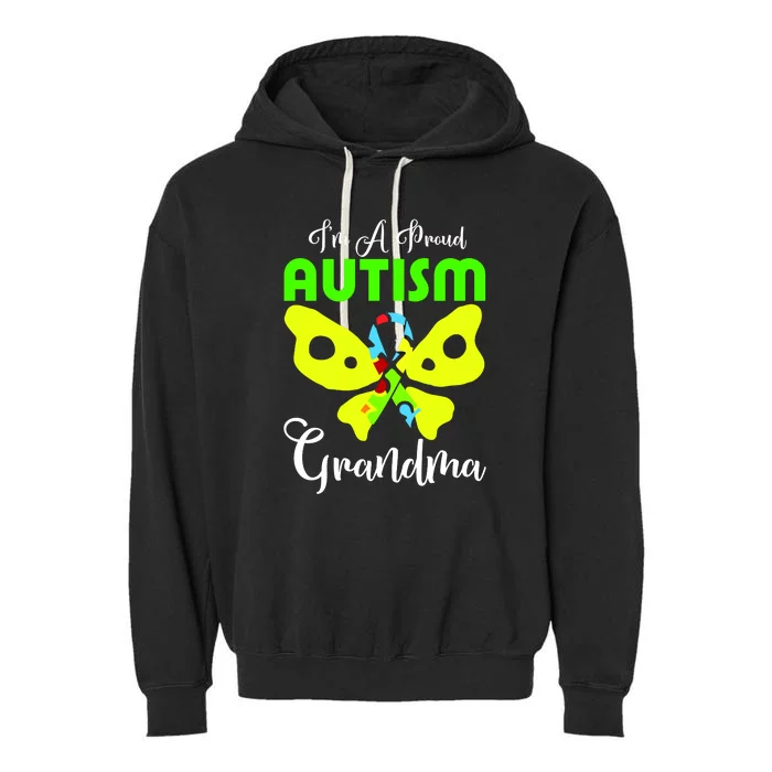 I Am A Proud Autism Grandma Garment-Dyed Fleece Hoodie