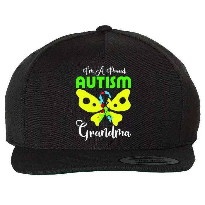 I Am A Proud Autism Grandma Wool Snapback Cap