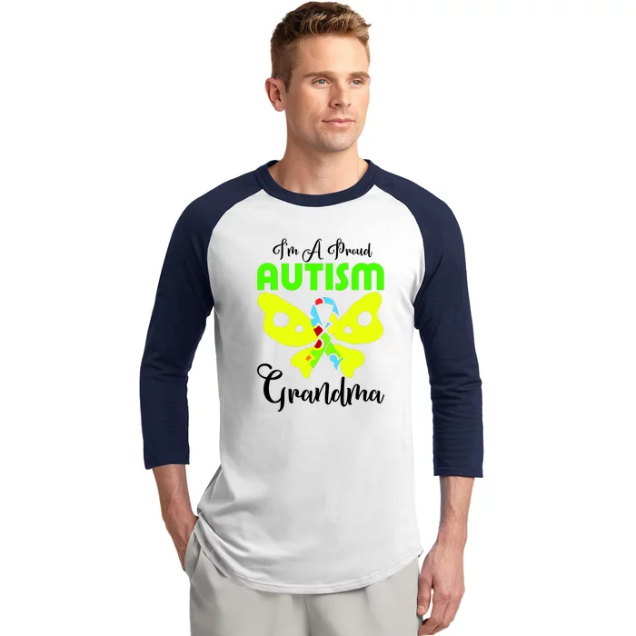 I Am A Proud Autism Grandma Baseball Sleeve Shirt