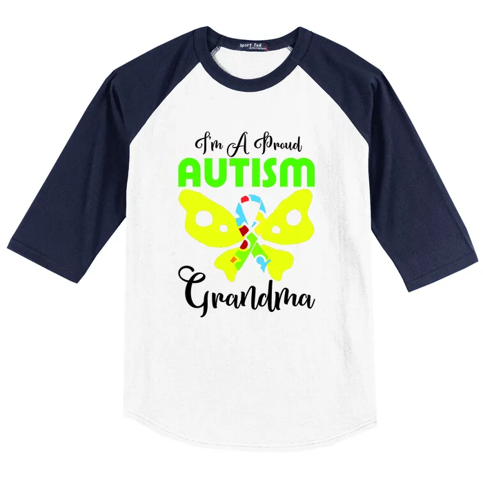 I Am A Proud Autism Grandma Baseball Sleeve Shirt