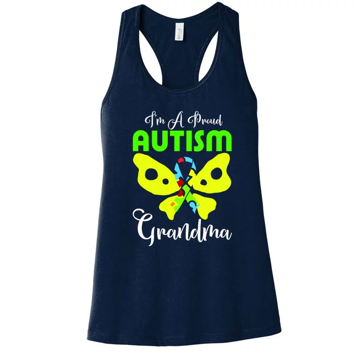 I Am A Proud Autism Grandma Women's Racerback Tank