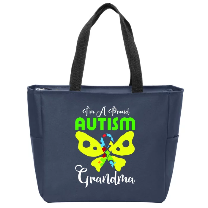 I Am A Proud Autism Grandma Zip Tote Bag