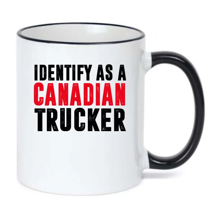 Identify As A Canadian Trucker Black Color Changing Mug