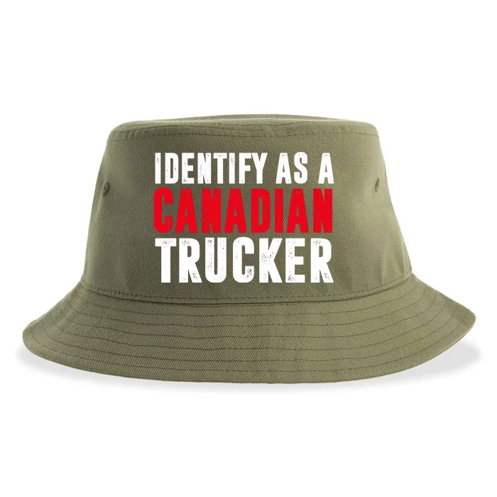 Identify As A Canadian Trucker Sustainable Bucket Hat