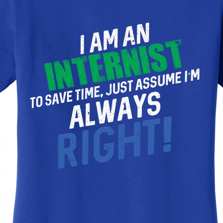 I Am An Internist To Save Time IM Always Right Great Gift Women's T-Shirt