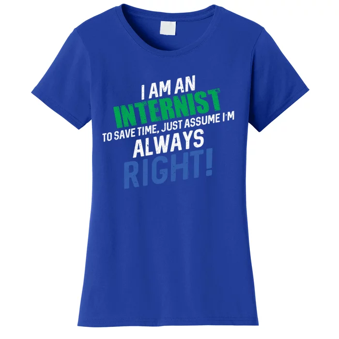 I Am An Internist To Save Time IM Always Right Great Gift Women's T-Shirt