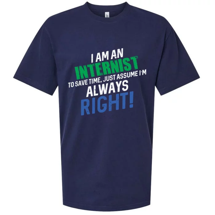 I Am An Internist To Save Time IM Always Right Great Gift Sueded Cloud Jersey T-Shirt