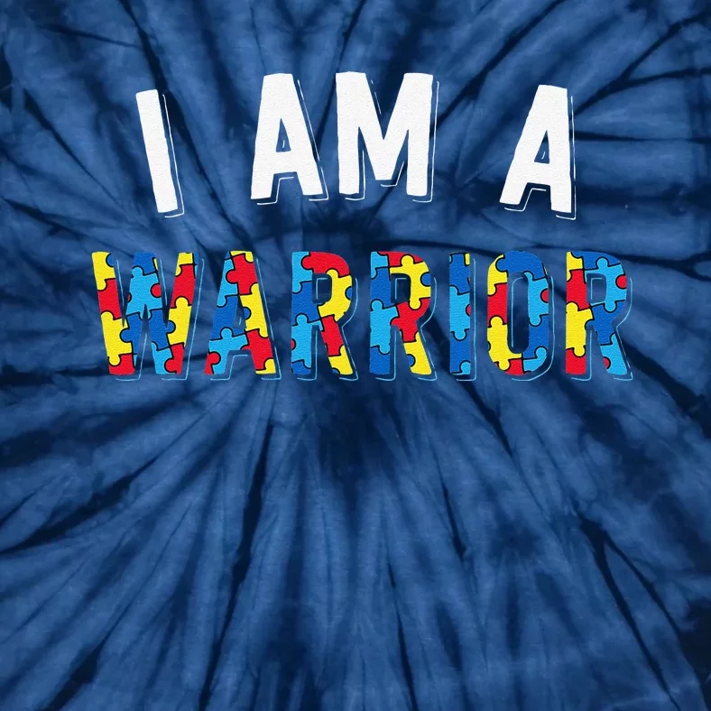 I Am A Warrior Autism Family Puzzle Autism Awareness Tie-Dye T-Shirt