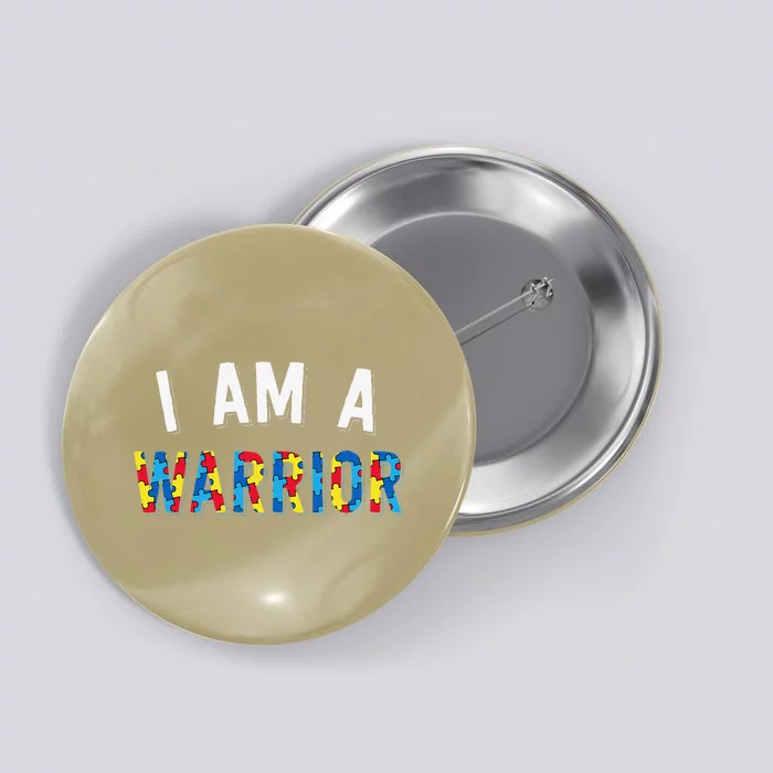 I Am A Warrior Autism Family Puzzle Autism Awareness Button