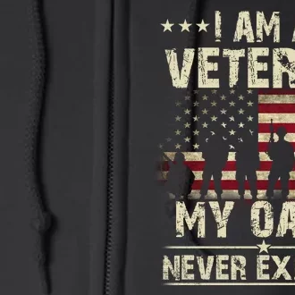 I Am A Veteran My Oath Never Expires Full Zip Hoodie