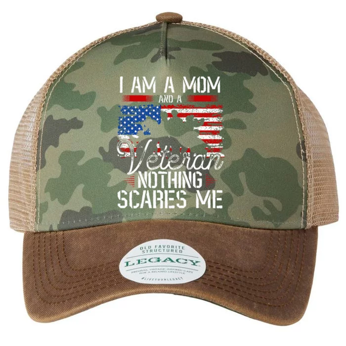 I Am A Mom And A Veteran Nothing Scares Me Veteran Legacy Tie Dye Trucker Hat