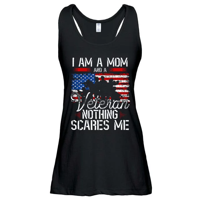 I Am A Mom And A Veteran Nothing Scares Me Veteran Ladies Essential Flowy Tank