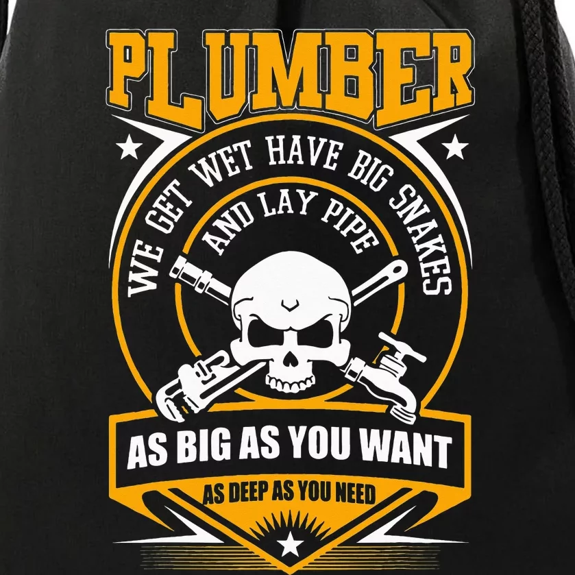 I Am A Plumber I Can Lay Pipe Drawstring Bag