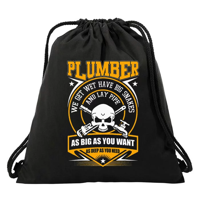 I Am A Plumber I Can Lay Pipe Drawstring Bag