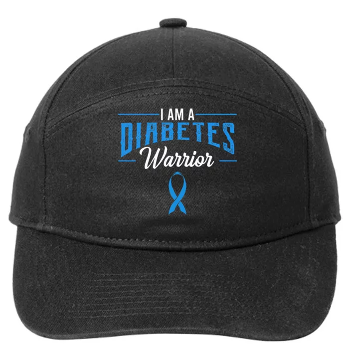 I Am A Diabetes Warrior Awareness Ribbon Diabetic Dm Gift 7-Panel Snapback Hat