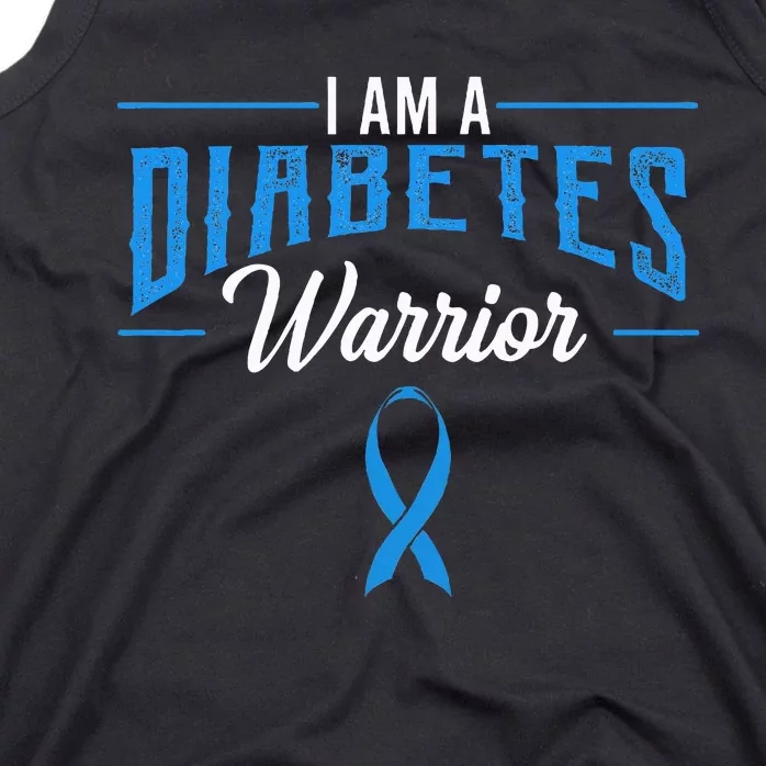 I Am A Diabetes Warrior Awareness Ribbon Diabetic Dm Gift Tank Top