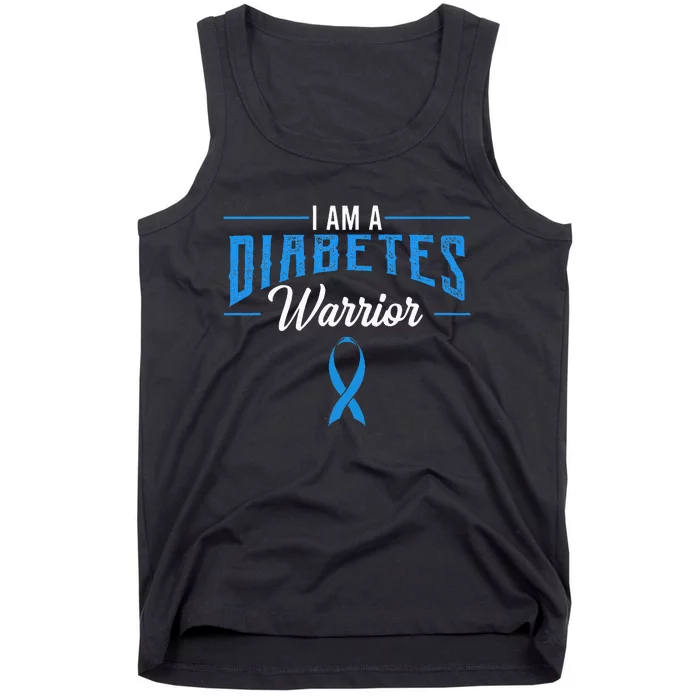 I Am A Diabetes Warrior Awareness Ribbon Diabetic Dm Gift Tank Top