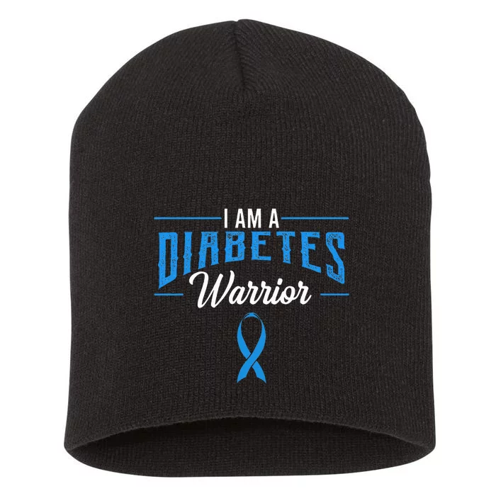 I Am A Diabetes Warrior Awareness Ribbon Diabetic Dm Gift Short Acrylic Beanie