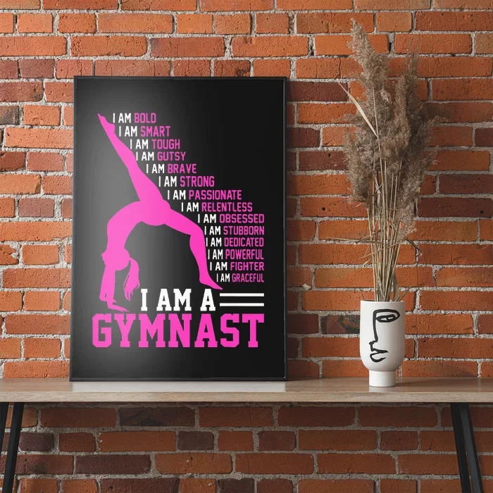 I Am A Gymnast Motivation Handstand Gymnastics Poster