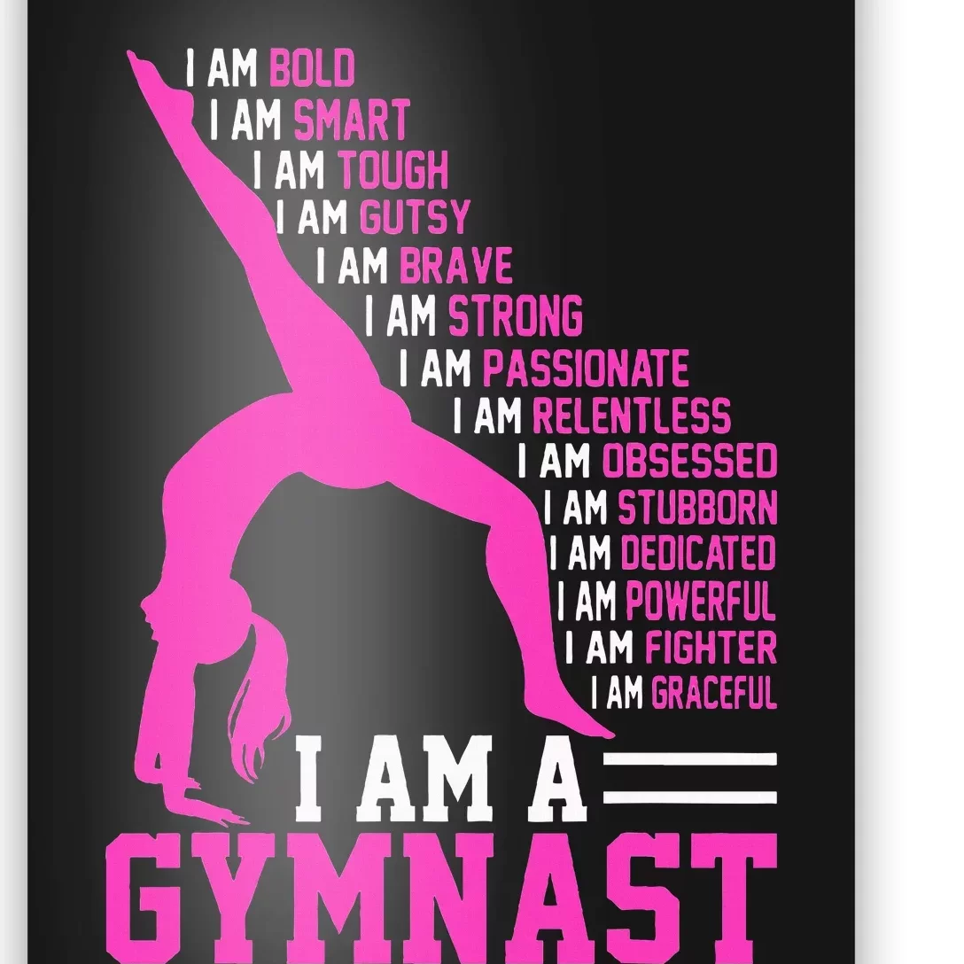 I Am A Gymnast Motivation Handstand Gymnastics Poster