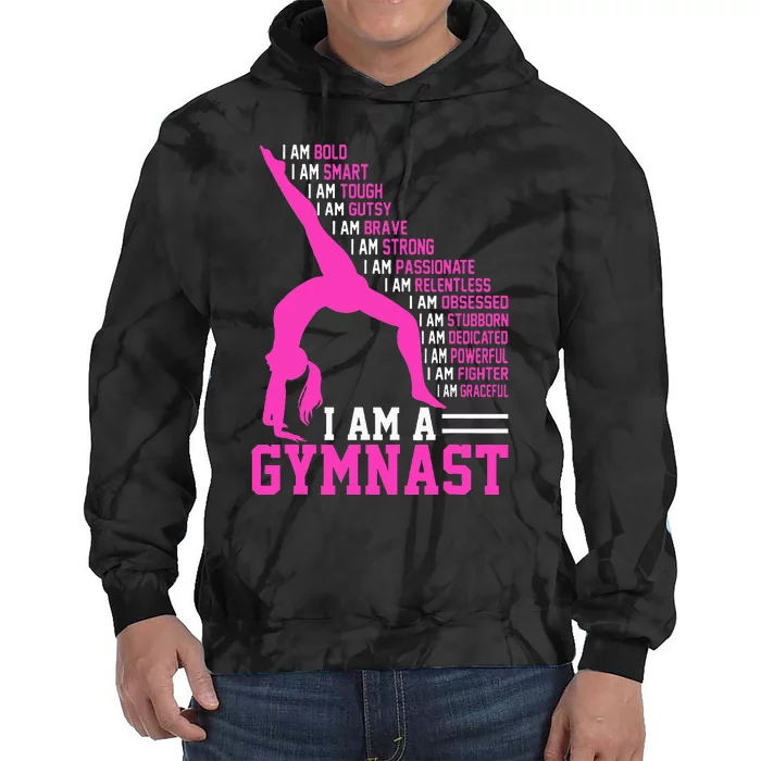 I Am A Gymnast Motivation Handstand Gymnastics Tie Dye Hoodie