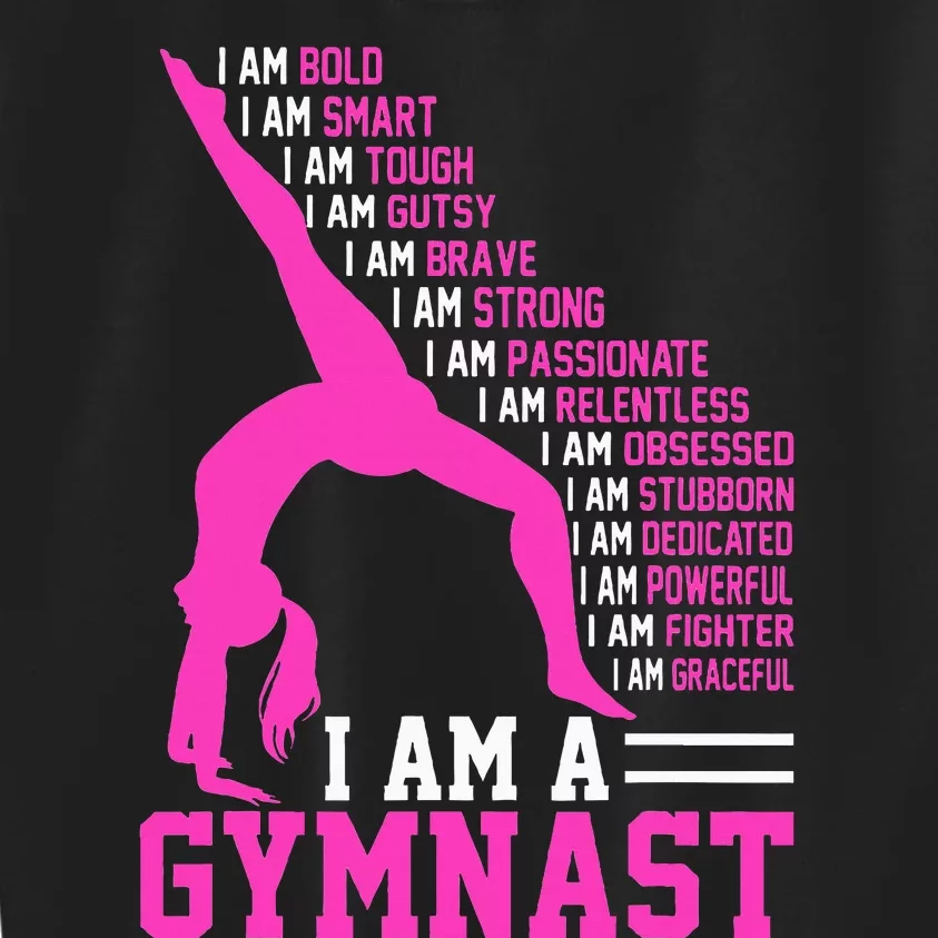 I Am A Gymnast Motivation Handstand Gymnastics Kids Sweatshirt