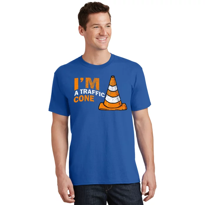 I Am A Traffic Cone Halloween Costume IM Lazy Easy T-Shirt