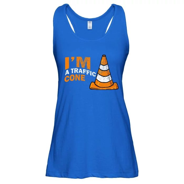 I Am A Traffic Cone Halloween Costume IM Lazy Easy Ladies Essential Flowy Tank